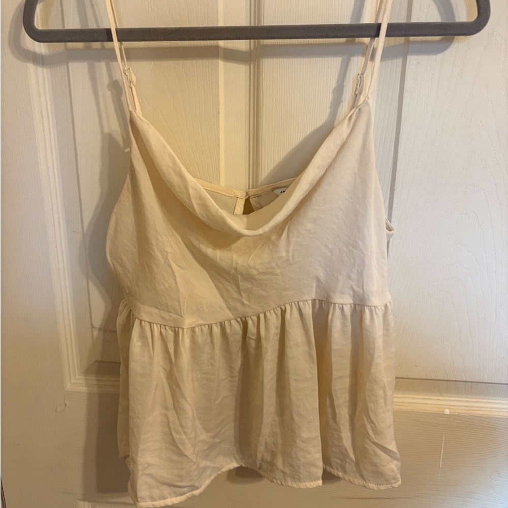 American Eagle Women's Cream Satin Tank